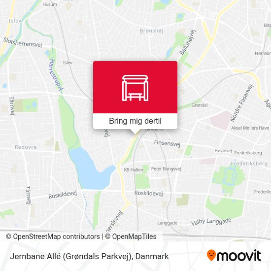 Jernbane Allé (Grøndals Parkvej) kort