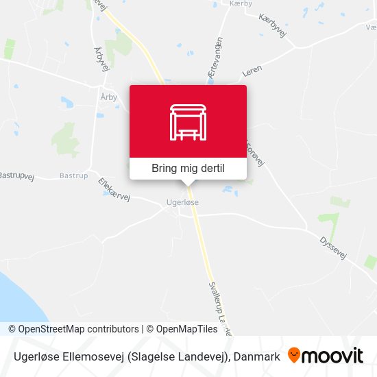 Ugerløse Ellemosevej (Slagelse Landevej) kort