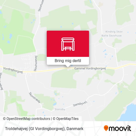 Troldehøjvej (Gl Vordingborgvej) kort