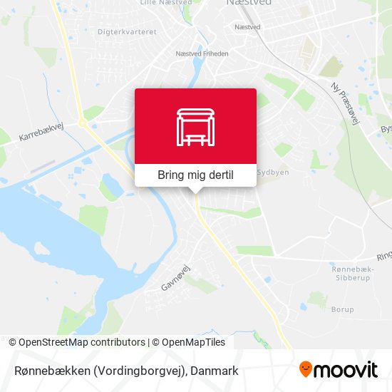 Rønnebækken (Vordingborgvej) kort