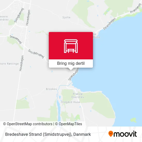 Bredeshave Strand (Smidstrupvej) kort