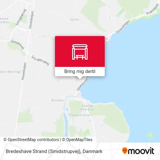 Bredeshave Strand (Smidstrupvej) kort