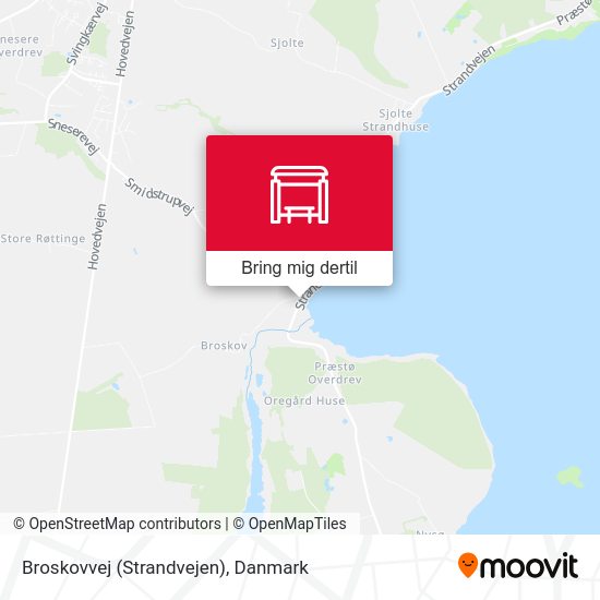 Broskovvej (Strandvejen) kort