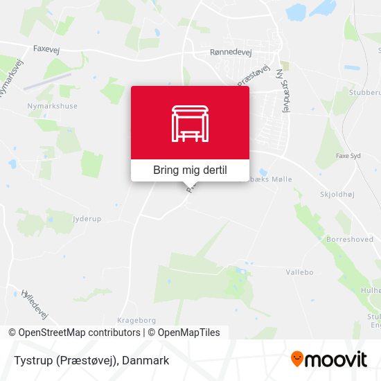 Tystrup (Præstøvej) kort