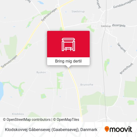 Klodskovvej Gåbensevej (Gaabensevej) kort