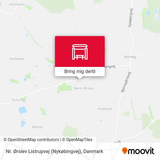 Nr. Ørslev Listrupvej (Nykøbingvej) kort