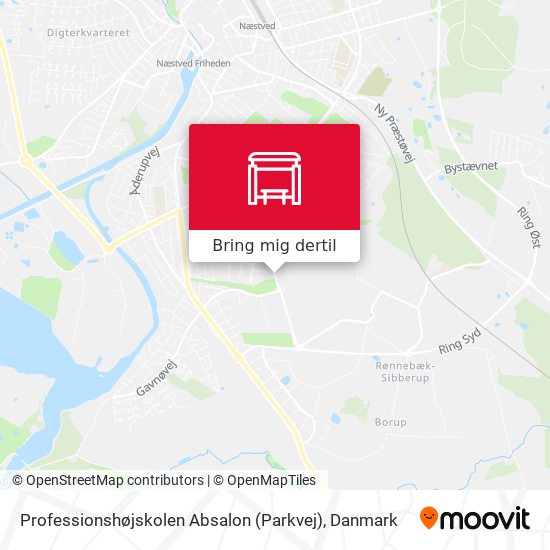 Professionshøjskolen Absalon (Parkvej) kort