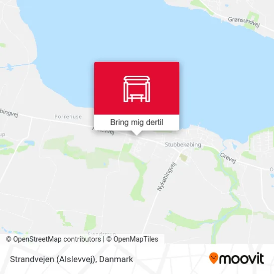 Strandvejen (Alslevvej) kort