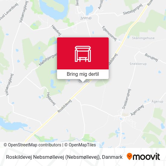 Roskildevej Nebsmøllevej kort