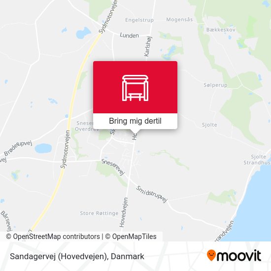 Sandagervej (Hovedvejen) kort