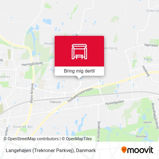Langehøjen (Trekroner Parkvej) kort