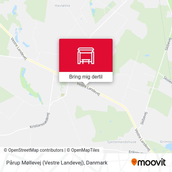Pårup Møllevej (Vestre Landevej) kort
