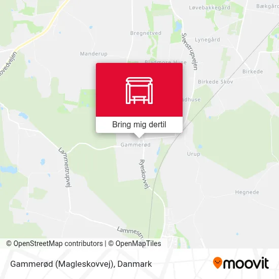 Gammerød (Magleskovvej) kort