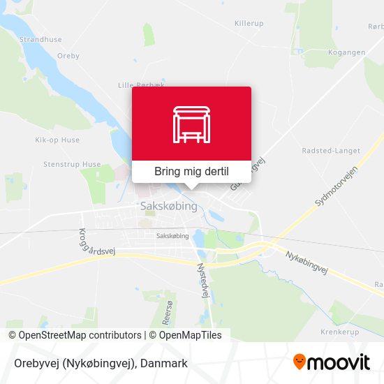 Orebyvej (Nykøbingvej) kort