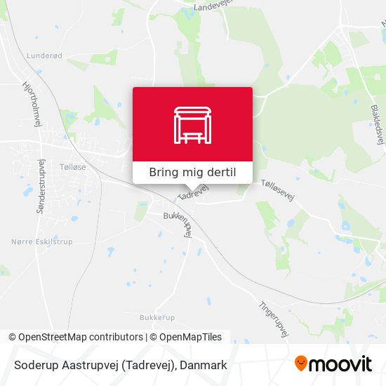 Soderup Aastrupvej (Tadrevej) kort