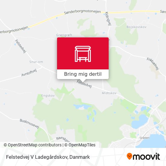 Felstedvej V Ladegårdskov kort