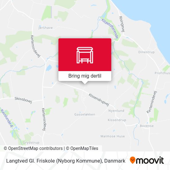 Langtved Gl. Friskole (Nyborg Kommune) kort