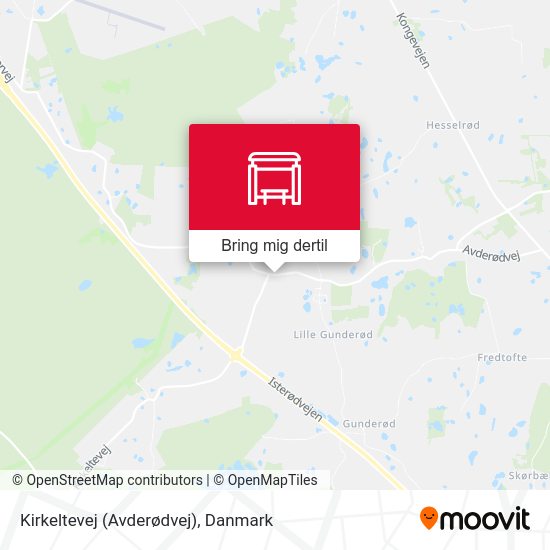Kirkeltevej (Avderødvej) kort