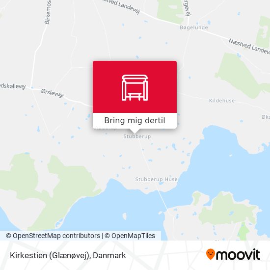 Kirkestien (Glænøvej) kort