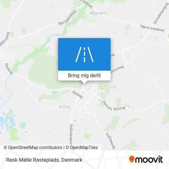 Rask Mølle Rasteplads kort