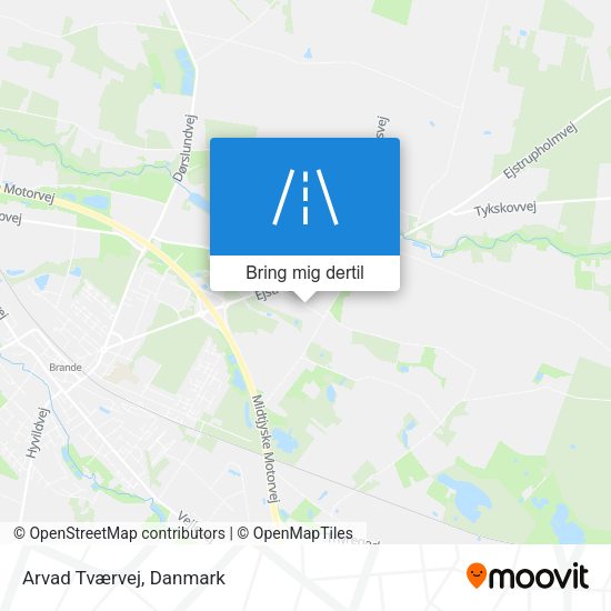 Arvad Tværvej kort