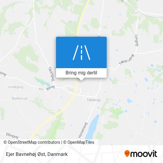 Ejer Bavnehøj Øst kort
