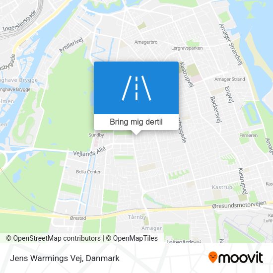 Jens Warmings Vej kort