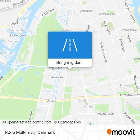 Røde Mellemvej kort