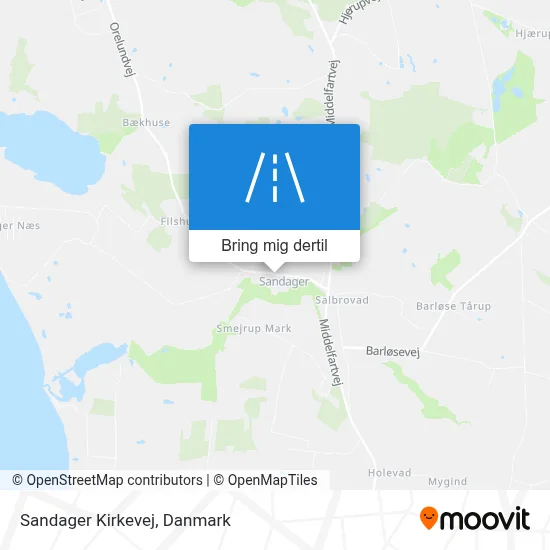 Sandager Kirkevej kort