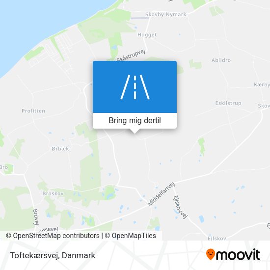Toftekærsvej kort