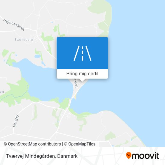 Tværvej Mindegården kort