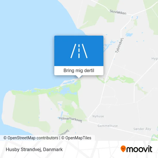 Husby Strandvej kort