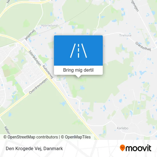 Den Krogede Vej kort
