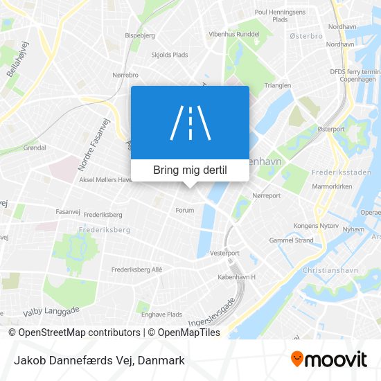 Jakob Dannefærds Vej kort