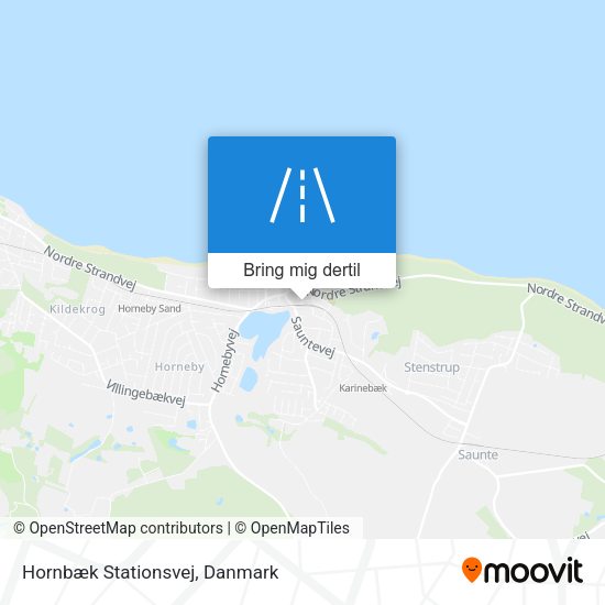 Hornbæk Stationsvej kort