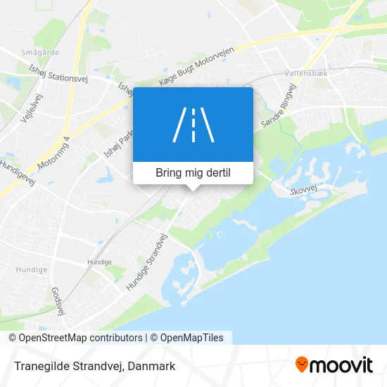 Tranegilde Strandvej kort