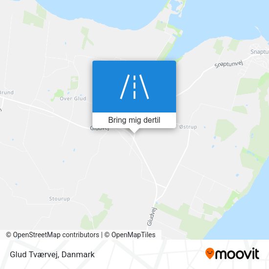 Glud Tværvej kort