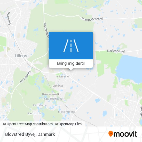 Blovstrød Byvej kort