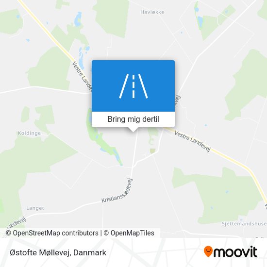Østofte Møllevej kort