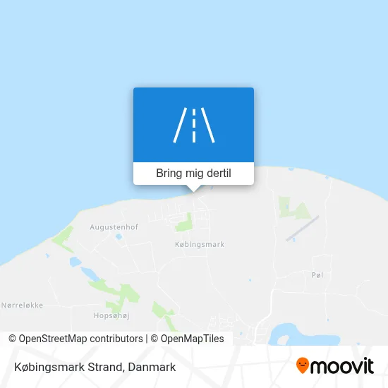 Købingsmark Strand kort