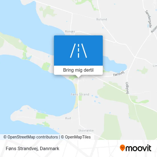 Føns Strandvej kort