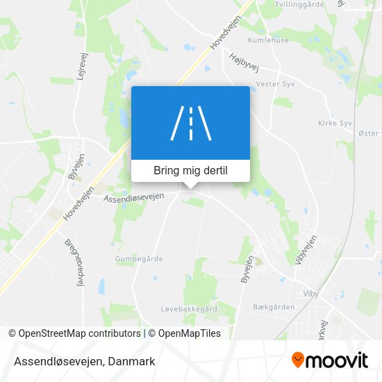 Assendløsevejen kort