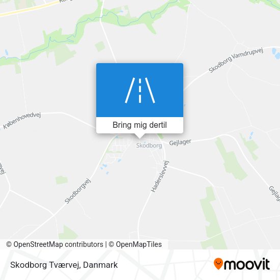 Skodborg Tværvej kort
