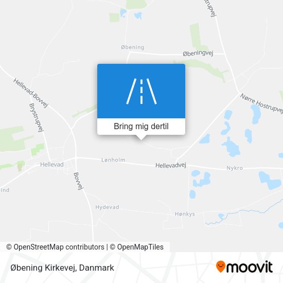 Øbening Kirkevej kort