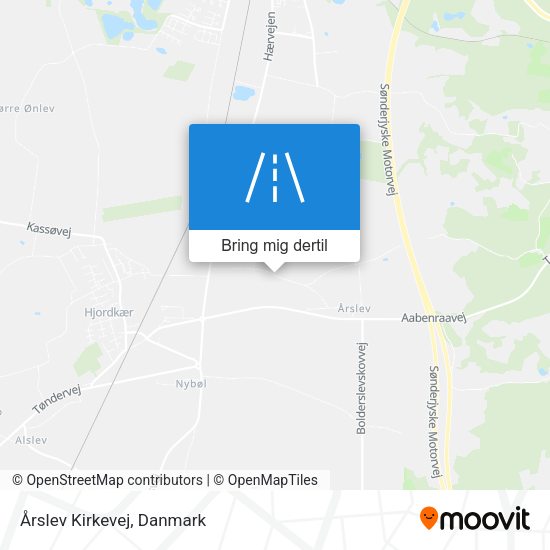 Årslev Kirkevej kort