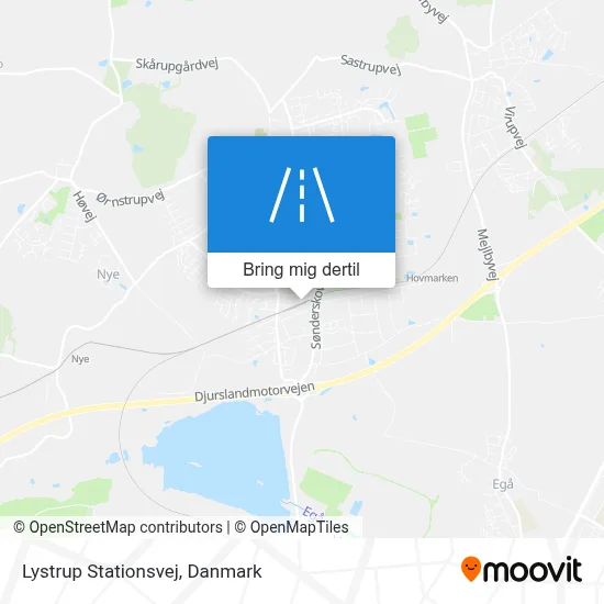 Lystrup Stationsvej kort