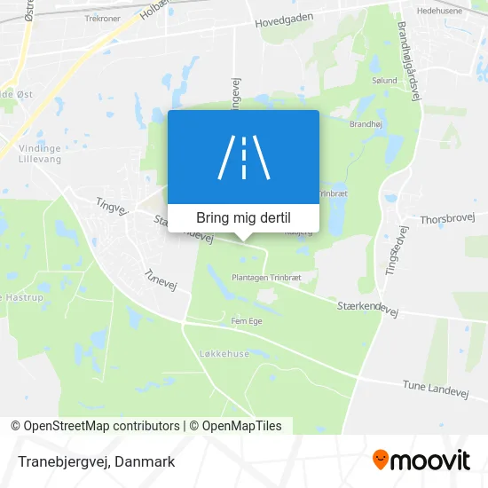 Tranebjergvej kort