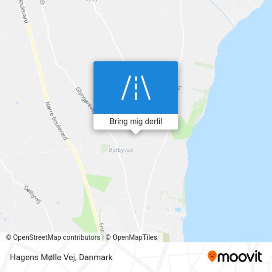 Hagens Mølle Vej kort