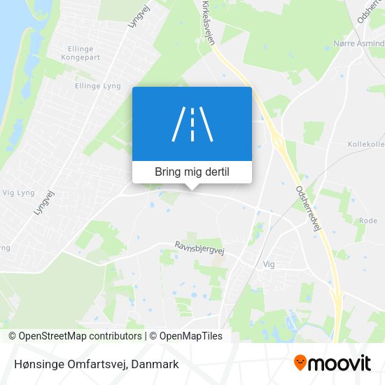Hønsinge Omfartsvej kort