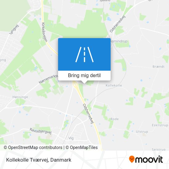 Kollekolle Tværvej kort